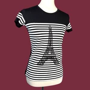 Eiffel Tower Stripe Top Small NWT